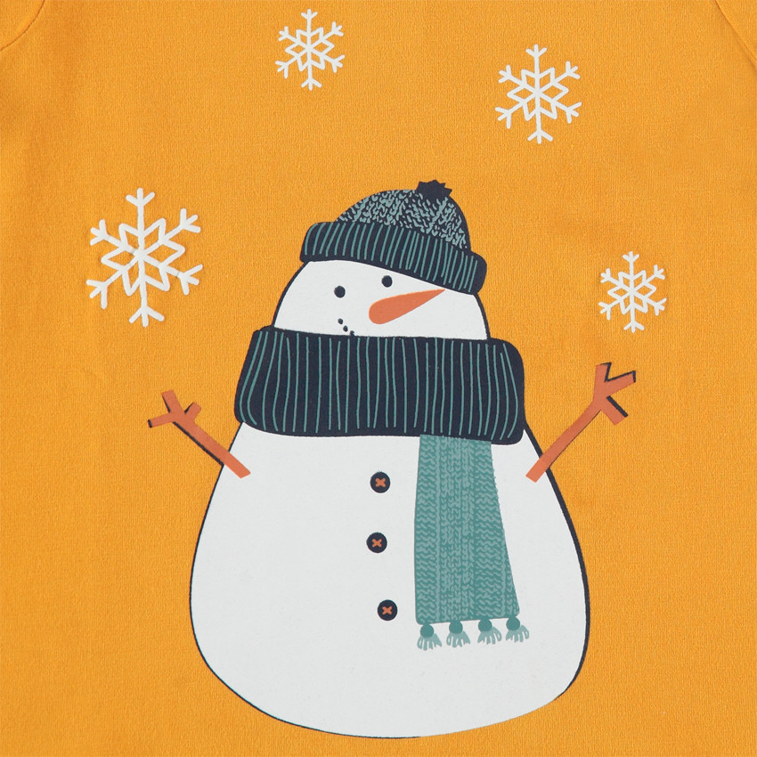 Sous-pull en coton bio print bonhomme de neige  Additional Sous-pull en coton bio print bonhomme de neige