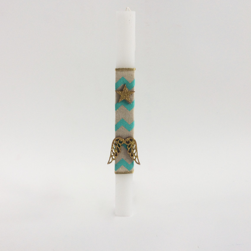 Λαμπάδα πασχαλινή φτερα αγγέλου - Λευκό 