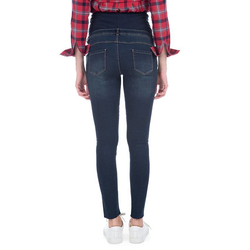 Τζιν εγκυμοσύνης με used όψη και φαρδιά φάσα στη μέση 