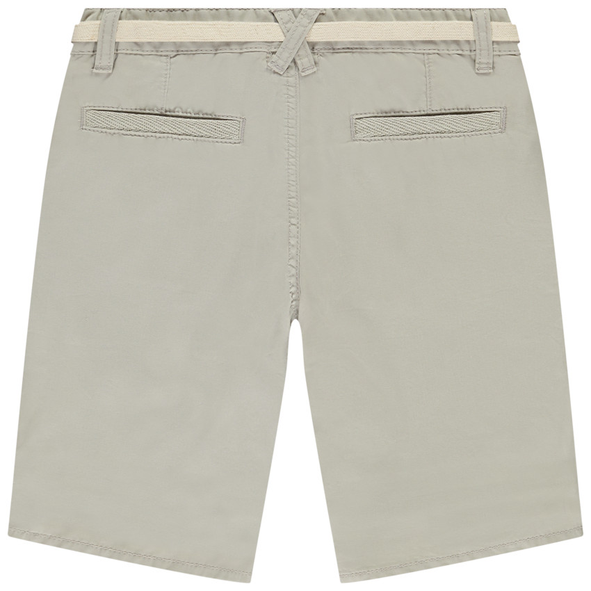 Βερμούδα μονόχρωμη από πάνινο ύφασμα με κορδόνι για αγόρι 