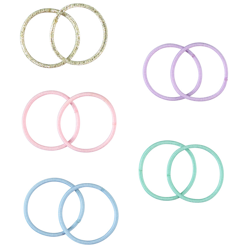 Σετ 6 τσιμπιδάκια + 10 λαστιχάκια για κορίτσι 