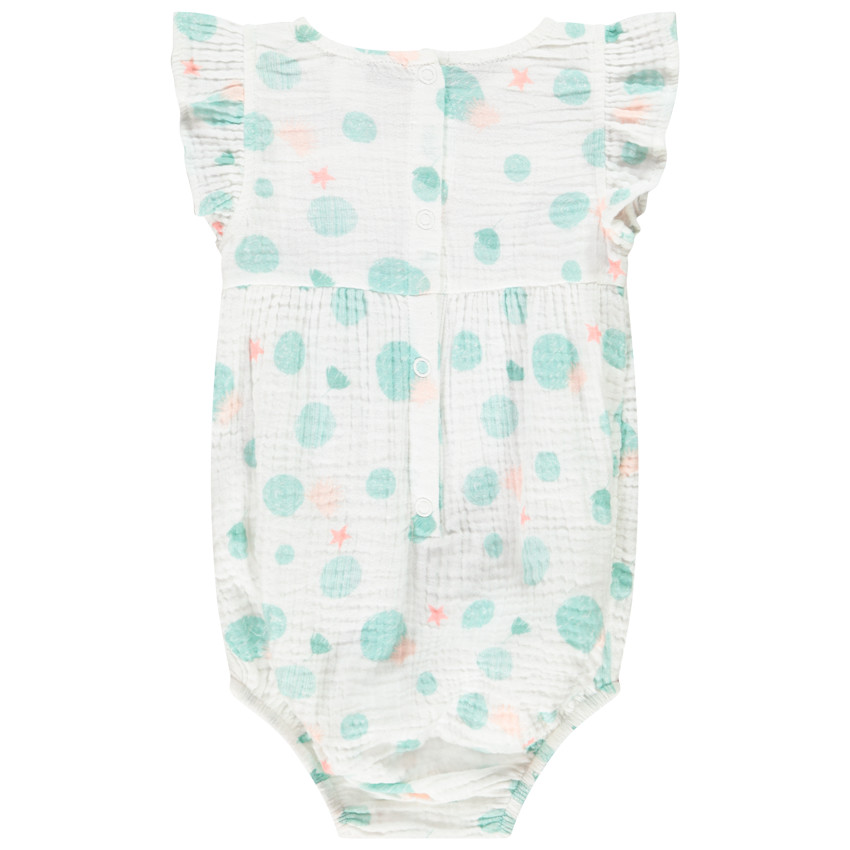 Combi κοντό αμάνικο στυλ γάζα Βαμβακερό για bebe κορίτσι 