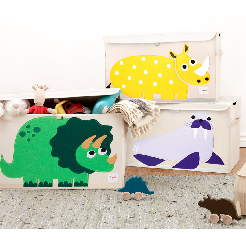 3 sprouts Καλάθι Για Παιχνίδια Με Καπάκι – Walrus Purple 