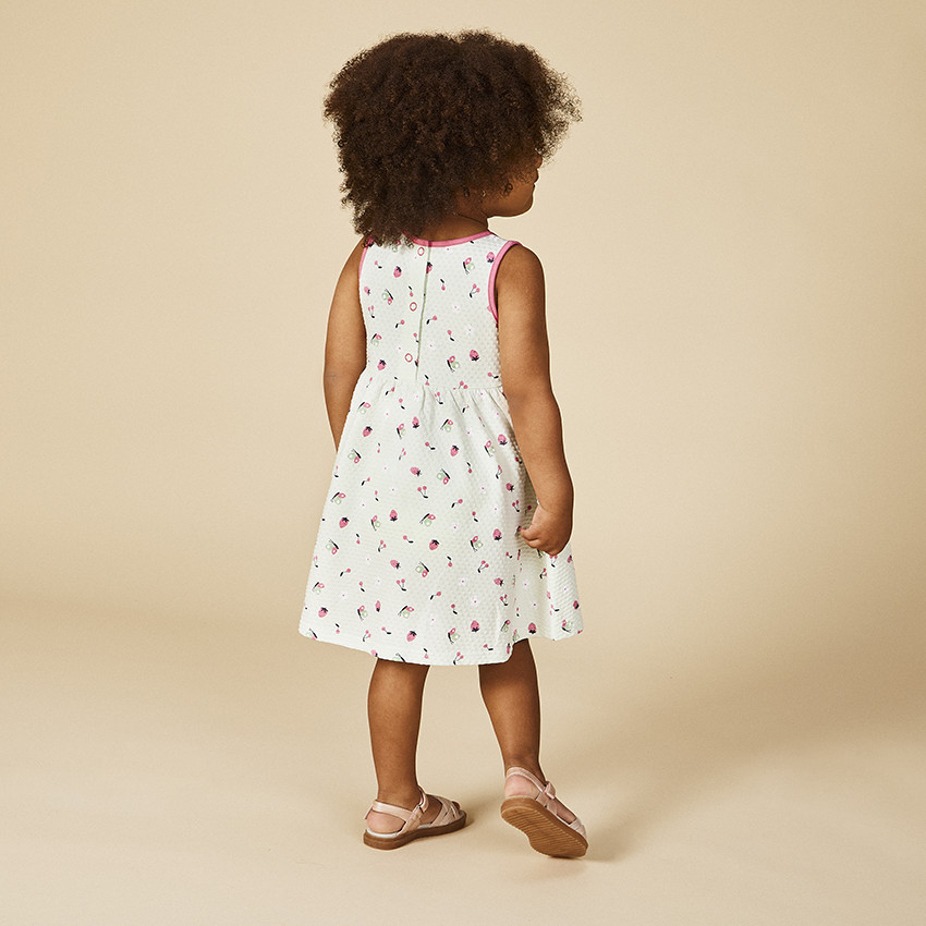 Φόρεμα με φαντεζί σχέδιο από jersey cloqué για bebe κορίτσι 