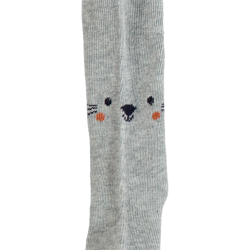 Χοντρό γκρι μελανζέ καλσόν με ζακάρ μοτίβο λαγουδάκι  Additional Χοντρό γκρι μελανζέ καλσόν με ζακάρ μοτίβο λαγουδάκι