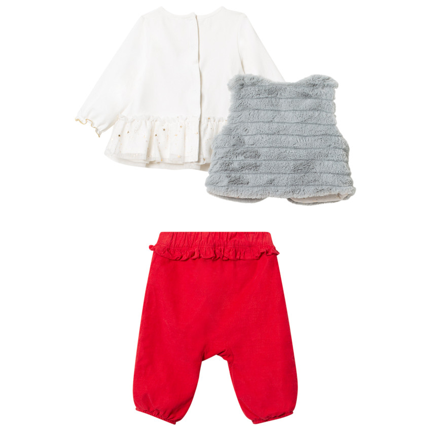 Ensemble 3 pièces avec gilet, tunique et pantalon 