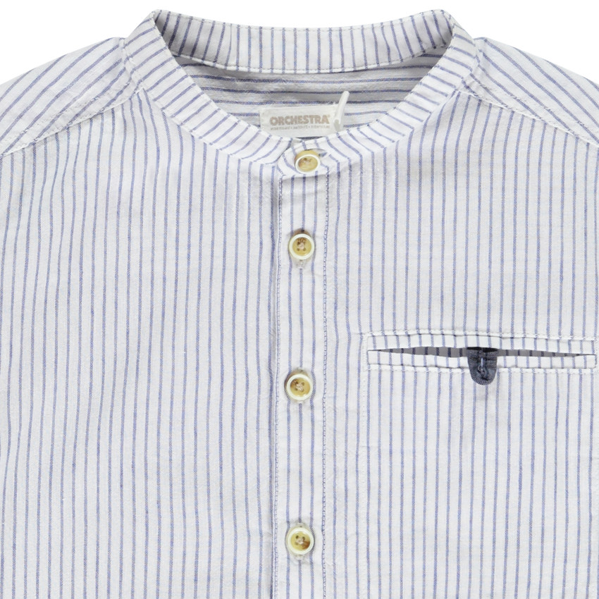 Πουκάμισο μακρυμάνικο με ριγέ σχέδιο και γιακά mao για αγόρι 