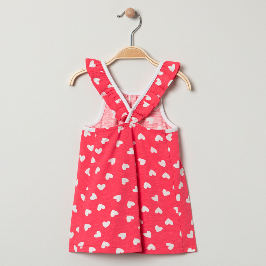 Φόρεμα με σχέδιο και τιράντες με βολάν για μωρό κορίτσι 