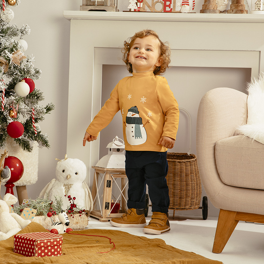 Sous-pull en coton bio print bonhomme de neige  Additional Sous-pull en coton bio print bonhomme de neige