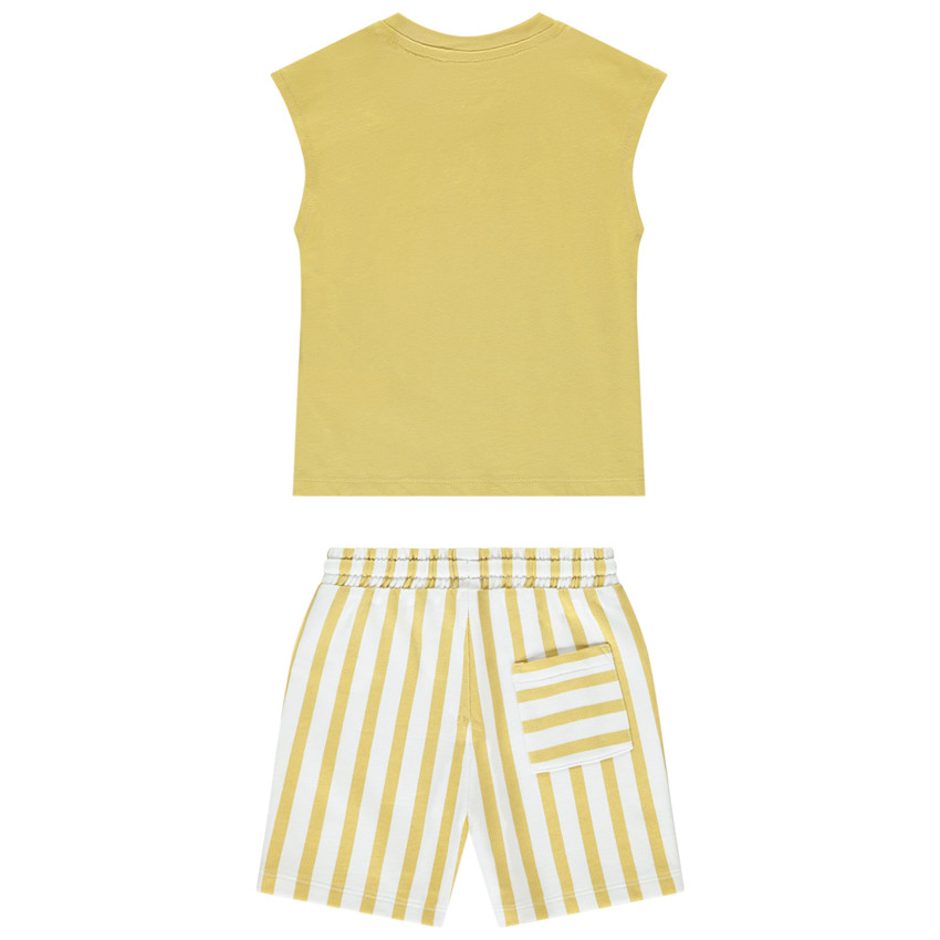 Ensemble débardeur slub + short rayé en molleton pour bébé garçon 