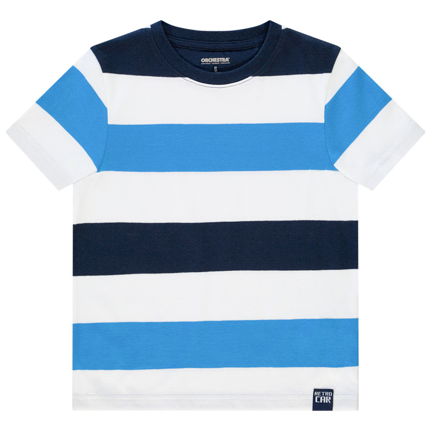 T-shirt κοντομάνικο με μεγάλες ρίγες για αγόρι Main T-shirt κοντομάνικο με μεγάλες ρίγες για αγόρι