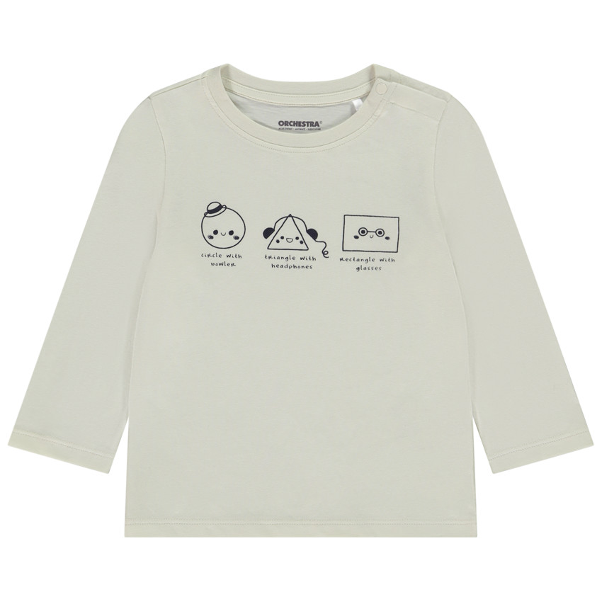 Μακρυμάνικο μπλουζάκι print φαντεζί για bebe αγόρι 