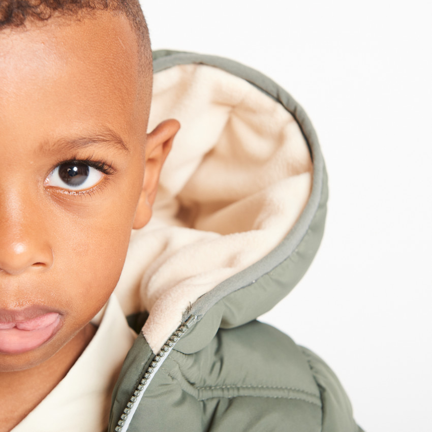 Μπουφάν με κουκούλα και επένδυση micropolaire για μωρό αγόρι 