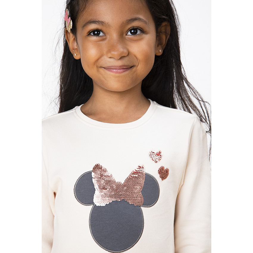 Robe en molleton gratté effet 2 en 1 avec sequins magiques et imprimé Minnie Disney pour fille Main Robe en molleton gratté effet 2 en 1 avec sequins magiques et imprimé Minnie Disney pour fille