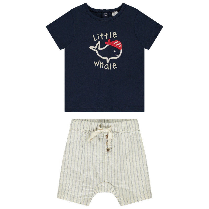 Σετ 2 τμχ. με σχέδιο φάλαινας για μωρό αγόρι 