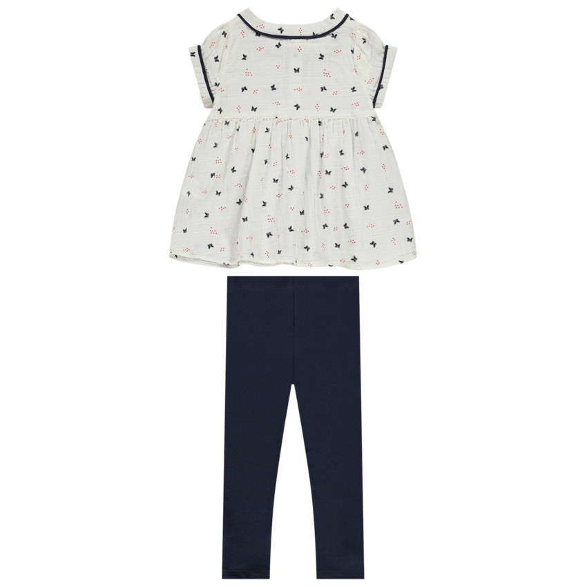 Σετ 2 κομματιών με τουνίκ με σχέδιο πεταλούδες για bebe κορίτσι 