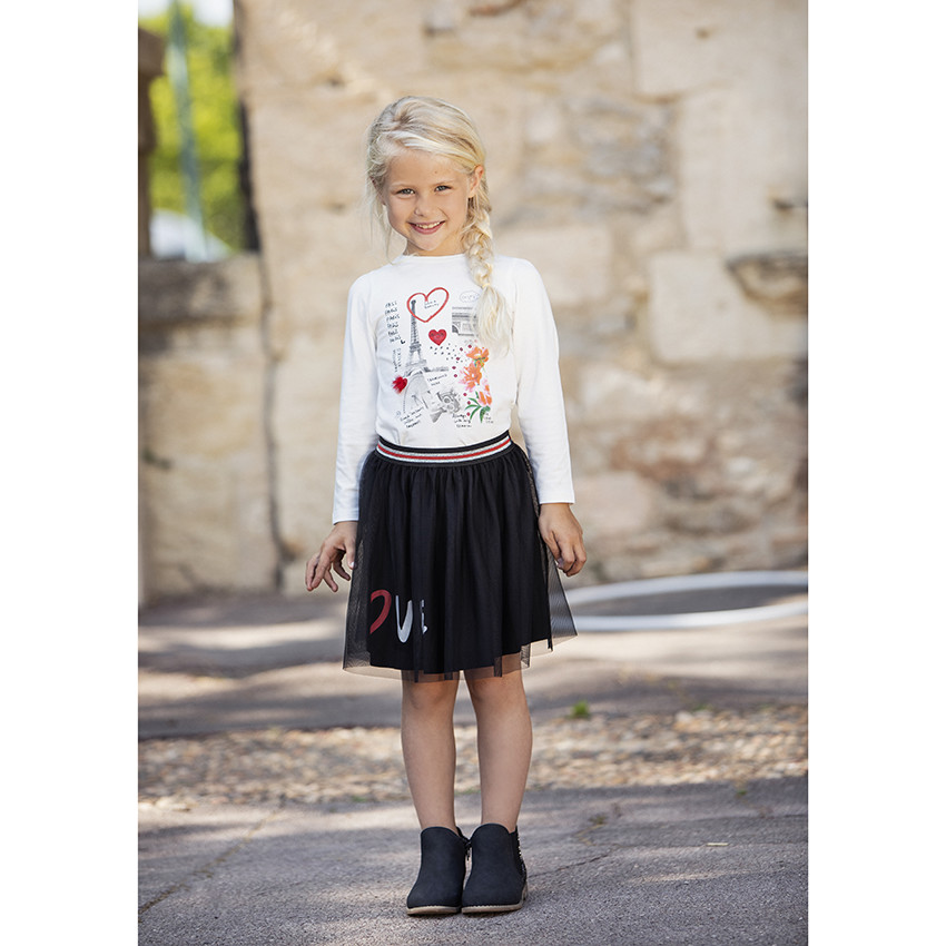 T-shirt μακρυμάνικο για κορίτσι σχέδιο Paris 