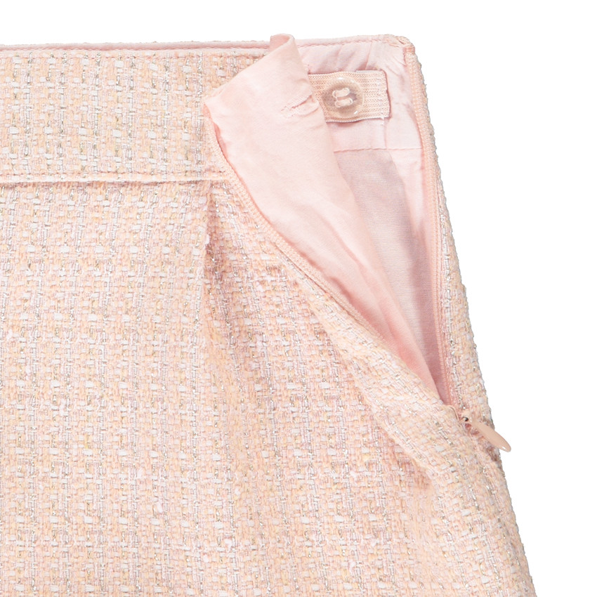 Σορτς σε ροζ jacquard με επένδυση από τούλι για κορίτσι 