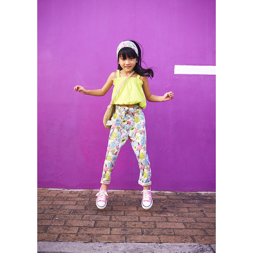 Κορδέλα με κόμπο από lyocel με εξωτικό σχέδιο για κορίτσι 