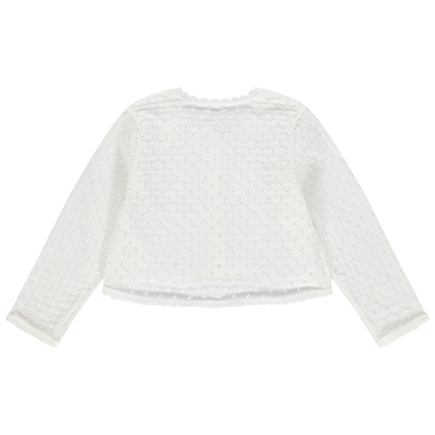 Πλεκτή ζακέτα με φιόγκο σε ελαφρώς διαφορετικό τόνο 