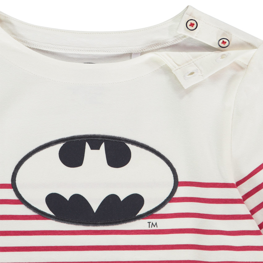 T-shirt μακρυμάνικο jersey style marinière με patch Batman για αγόρι Main T-shirt μακρυμάνικο jersey style marinière με patch Batman για αγόρι
