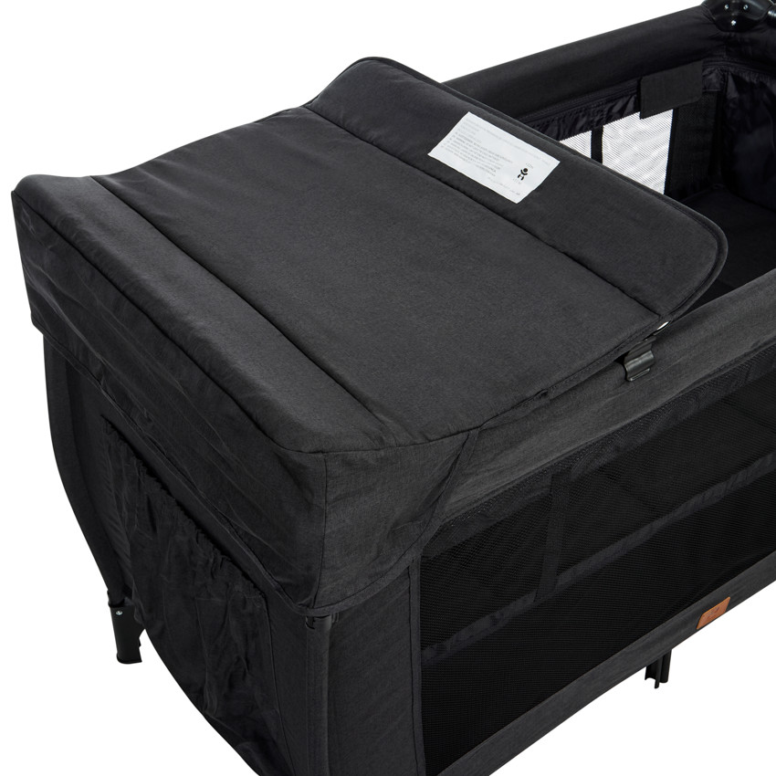 Κρεβάτι ταξιδιού με αξεσουάρ Top All In μαύρο 