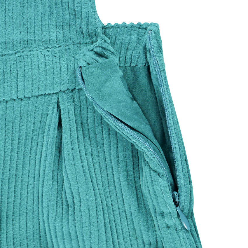 Σαλοπέτα κοντή βελουτέ κοτλέ για κόριτσι 