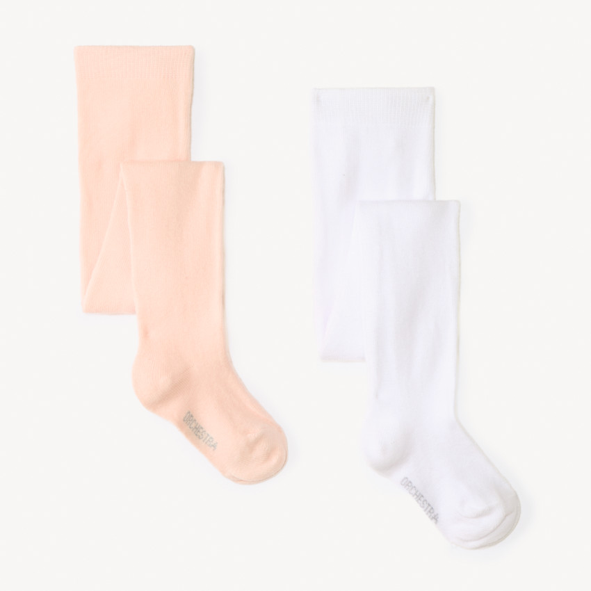 Σετ από 2 ζευγάρια παχιών καλσόν για κορίτσι μωρό 