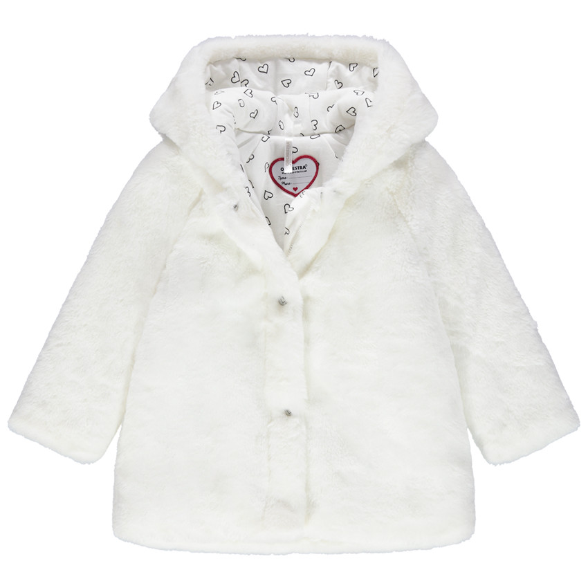 Παρκά από sherpa με κουκούλα και εμπριμέ ζέρσεϊ επένδυση με καρδούλες 