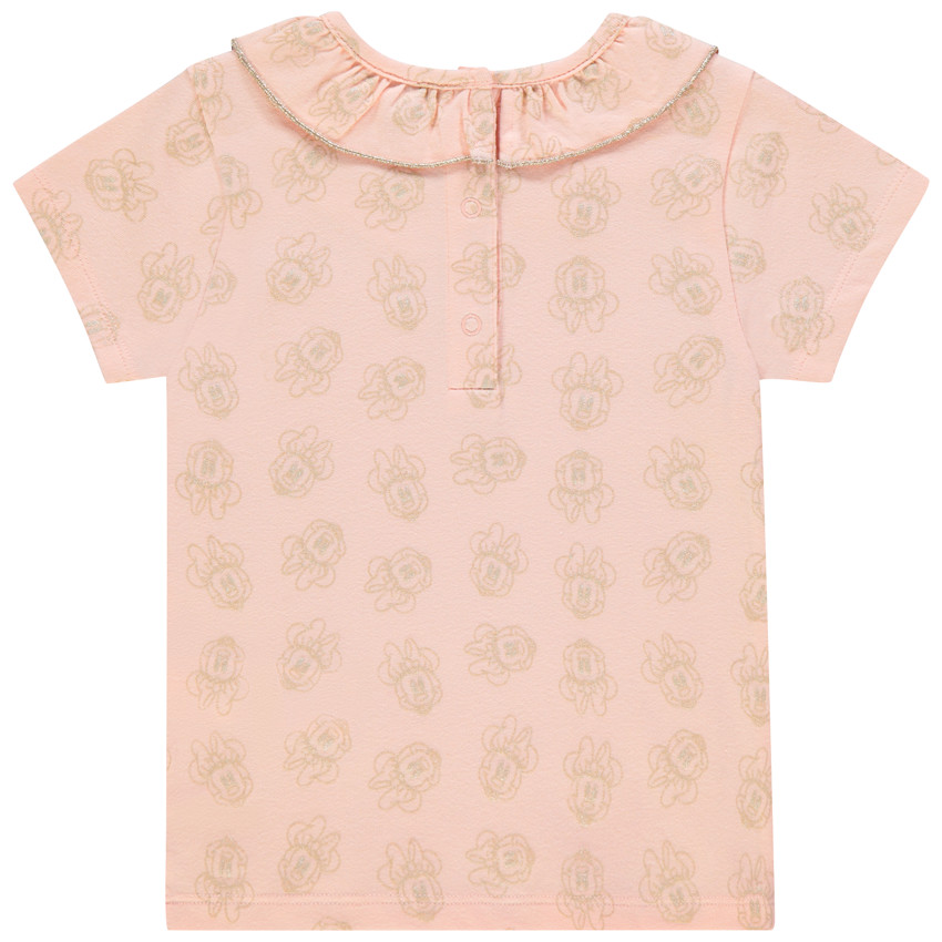 T-shirt manches courtes à col volanté et  imprimé Minnie Disney 