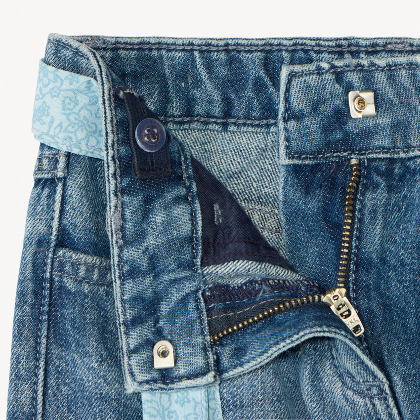 Τζιν με λουλουδάτη ζώνη που δένει για κορίτσι 