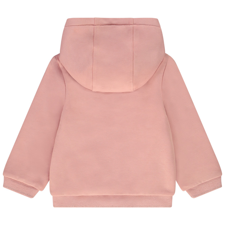 Ζακέτα με κουκούλα από molleton μονόχρωμο για κορίτσι bebé 