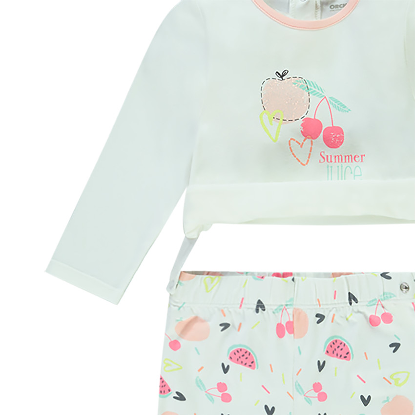 Pyjama 2 pièces t-shirt + pantalon pour bébé fille 