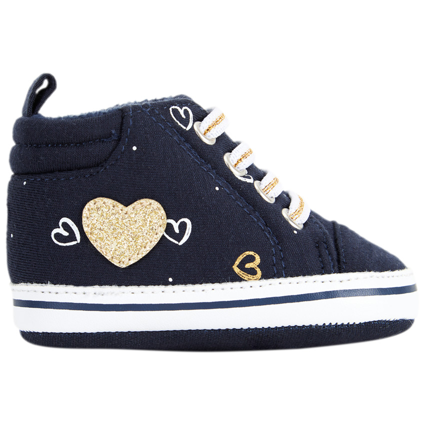 Αθλητικά παπούτσια ψηλά με ελαστικά κορδόνια για bebe κορίτσι 