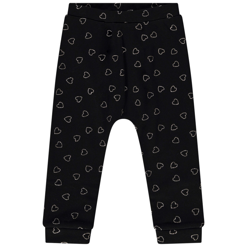 Φόρμα jogging με σχέδιο καρδιές με glitter για bebe κορίτσι 
