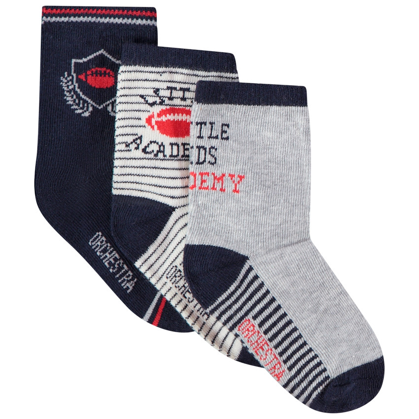 Lot de 3 paires de chaussettes fantaisies pour bébé garçon 