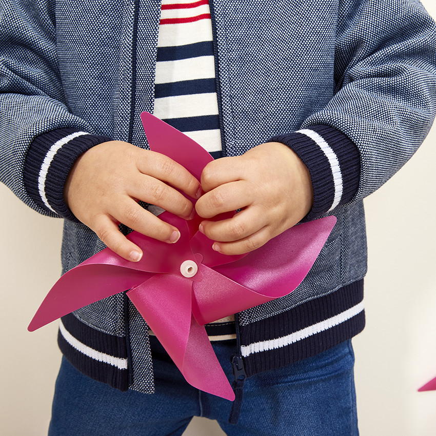 Ζακέτα με γιακά teddy από πλεκτό piquée για bebe αγόρι 