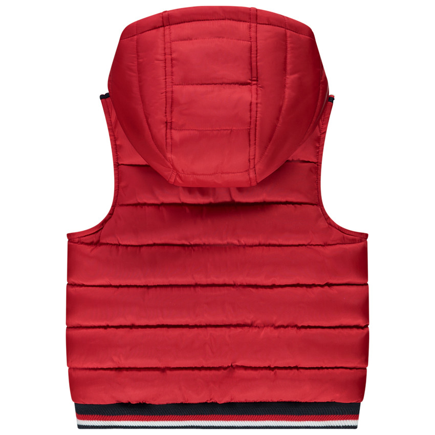 Γιλέκο χωρίς μανίκια από υφασμάτινο με patch και κουκούλα για αγόρι 