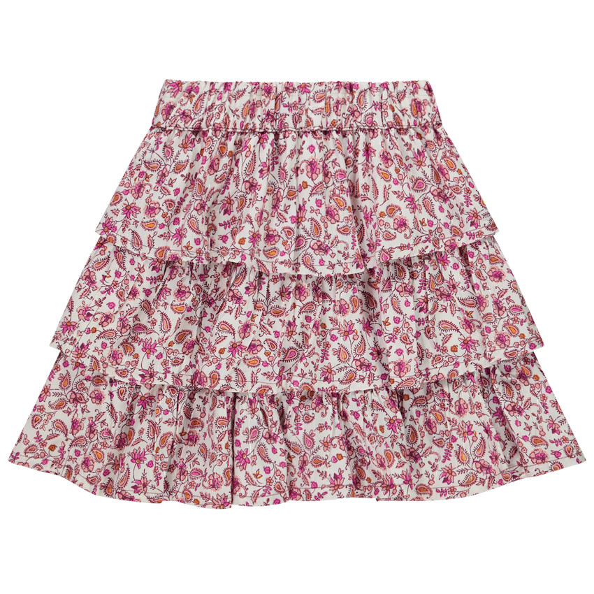 Φούστα με βολάν και floral σχέδιο με lurex κορίτσι 