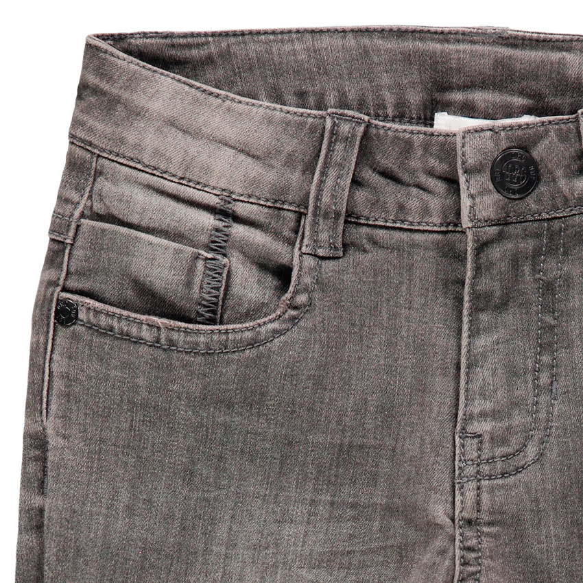 Jean slim effet used με τσέπη με μήνυμα 