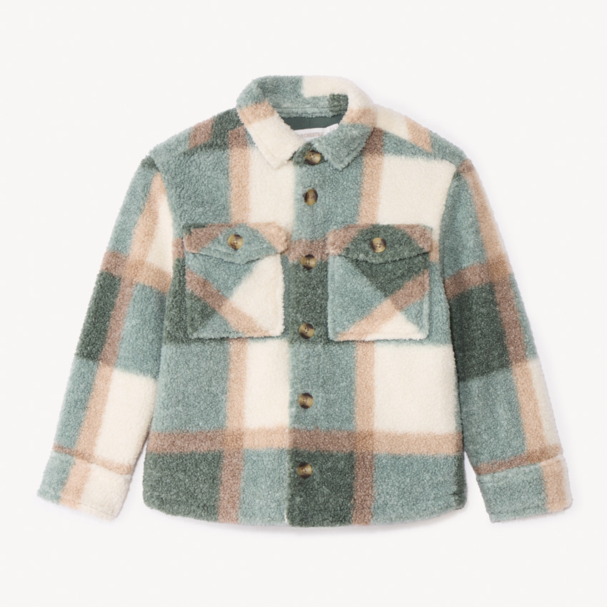 Veste manches longues en molleton à carreaux pour garçon  