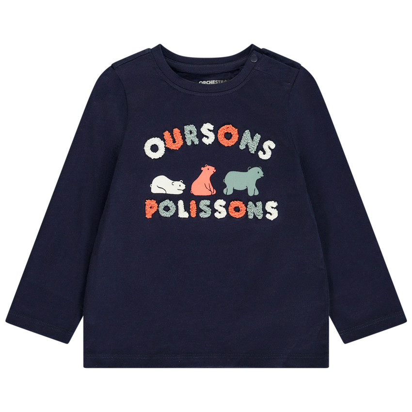 T-shirt μακρυμάνικο με πατσαβούρα για μωρό αγόρι 