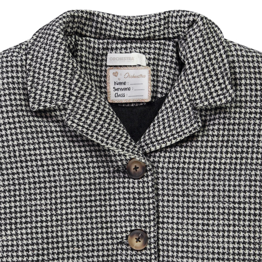 Παλτό από μαλλί imprimé pied-de-poule για κορίτσι 