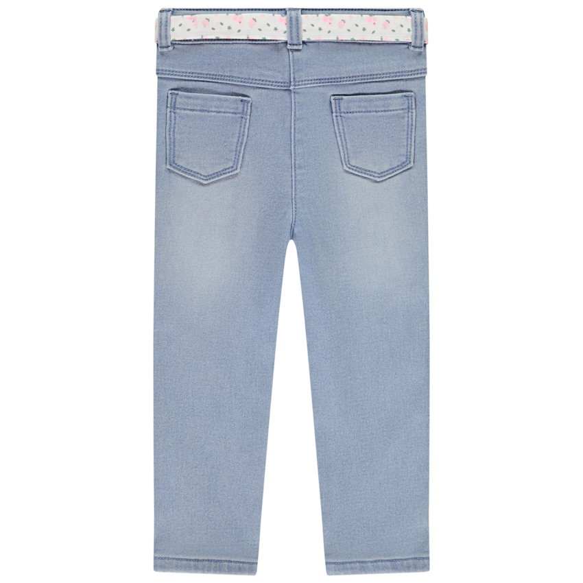 Τζιν ίσια γραμμή με πλεκτή ζώνη λουλουδάτη για bebe κορίτσι 