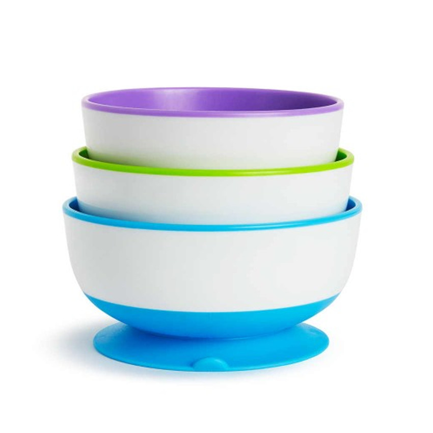 Munchkin Stay Put Suction Bowls Σετ 3 Μπολ Αναρρόφησης 