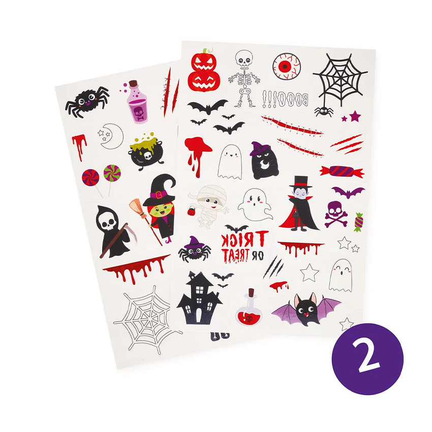 Tatouages éphémères phosphorescents Halloween 