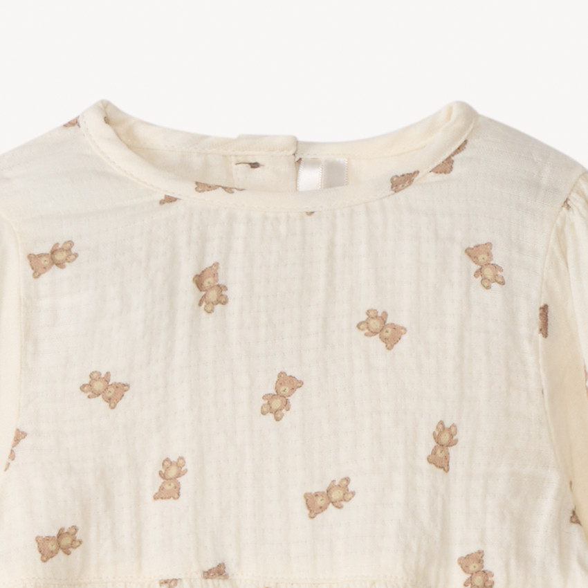 Σύνολο 2 τμχ. με σχέδιο αρκουδάκια για μωρό κορίτσι 