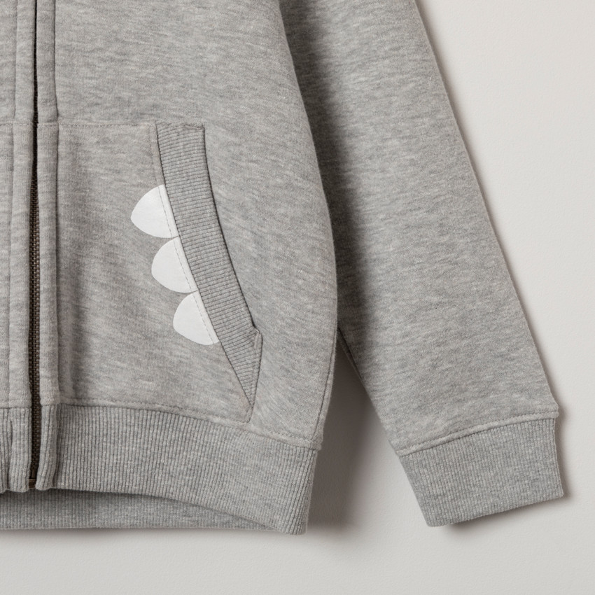 Gilet en molleton zippé à poches et dents de dinosaure printées  Additional Gilet en molleton zippé à poches et dents de dinosaure printées