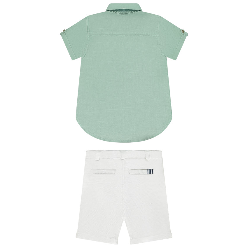 "Σέτ 2 τμχ. πουκάμισο με παπιγιόν + βερμούδα για bebe αγόρι" 