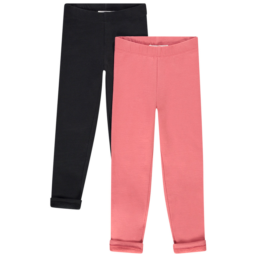 Lot de 2 caleçons unis en molleton gratté pour fille Main Lot de 2 caleçons unis en molleton gratté pour fille